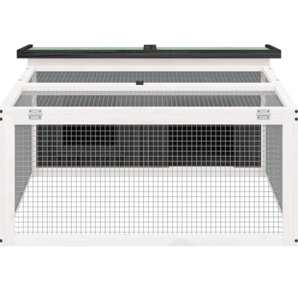 HELLOSHOP26 - Clapier 117,5 x 97 x 47,5 cm bois de pin massif gris