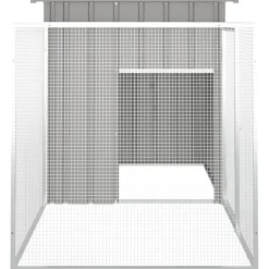 HELLOSHOP26 - Clapier 200 x 91 x 100 cm acier galvanisé gris