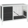 HELLOSHOP26 - Clapier 103 x 44 x 69,5 cm bois de pin massif gris