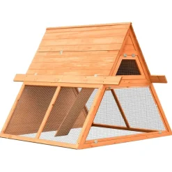 HELLOSHOP26 - Clapier bois de pin et de sapin massif 152 x 128 x 108 cm bois marron