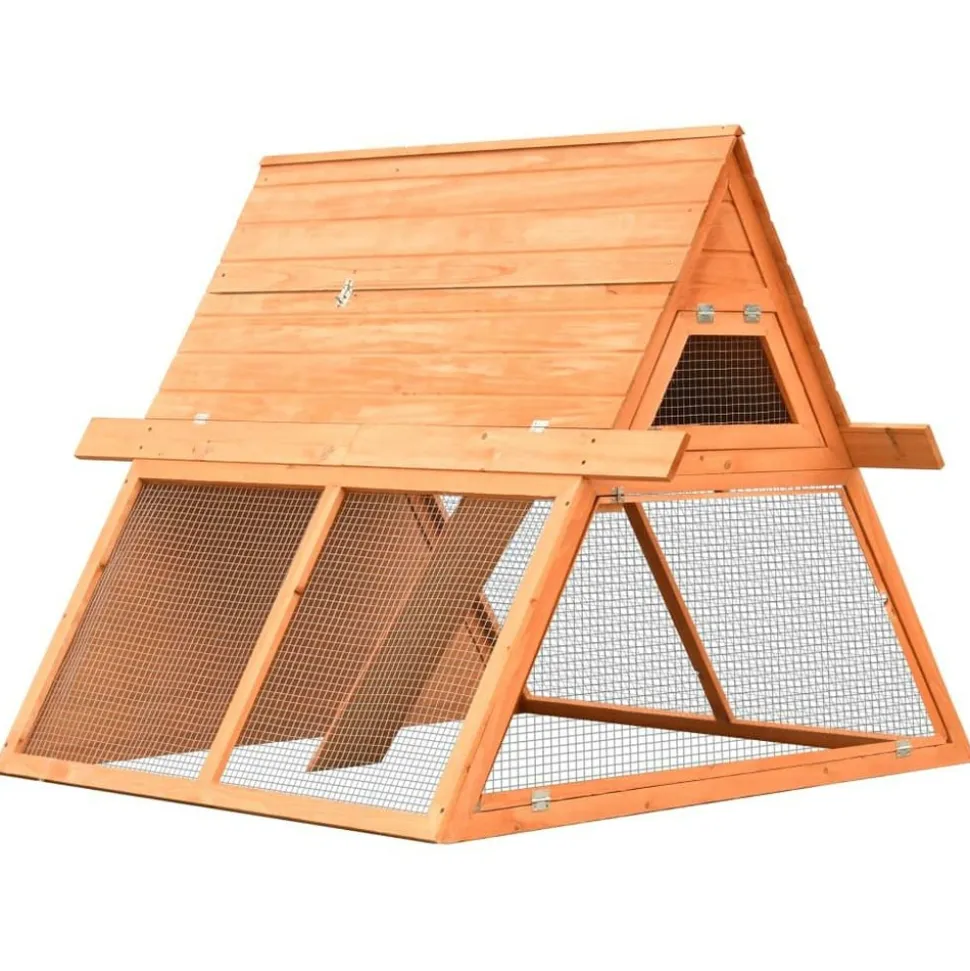 HELLOSHOP26 - Clapier bois de pin et de sapin massif 152 x 128 x 108 cm bois marron