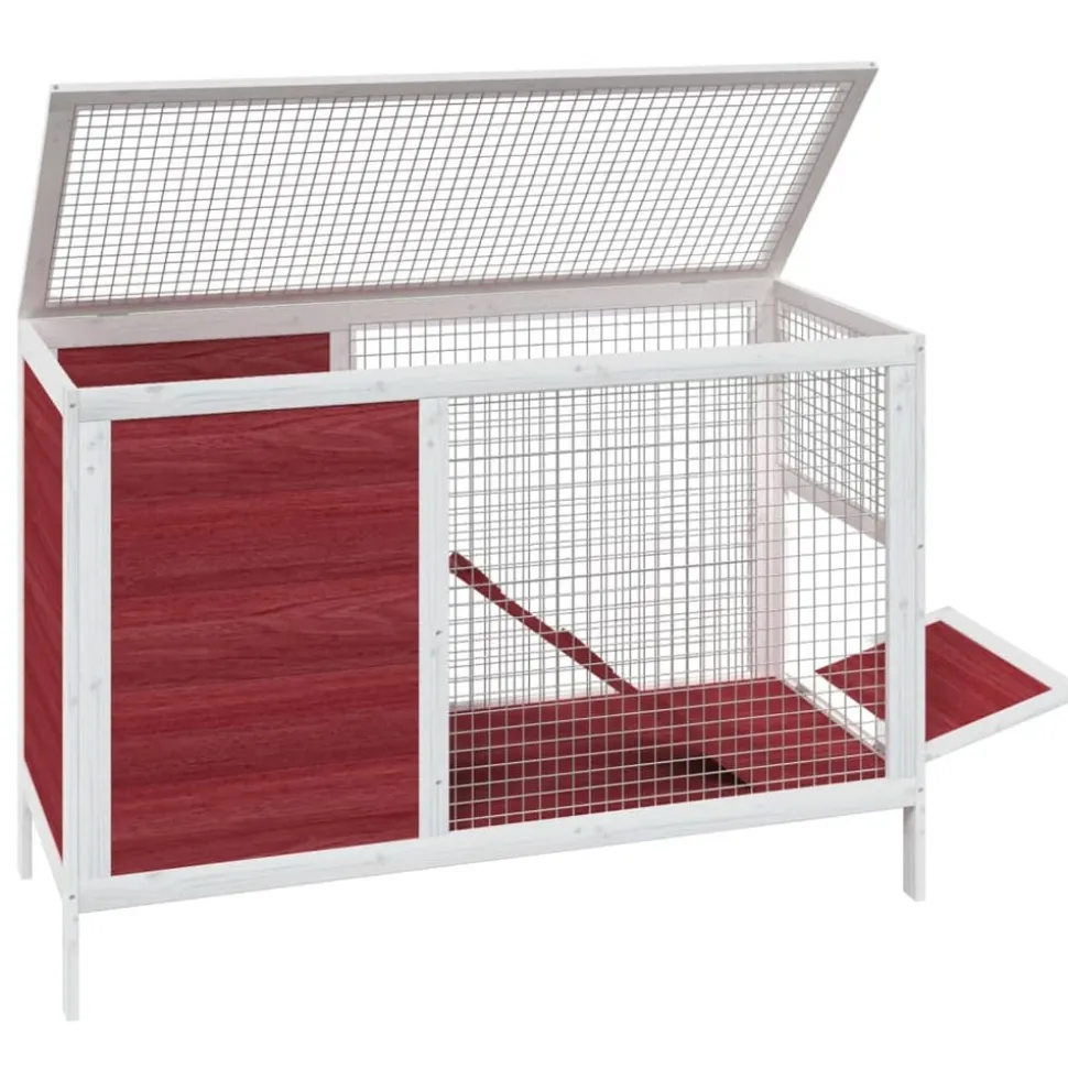 HELLOSHOP26 - Clapier moka 103 x 44 x 69,5 cm bois de pin massif marron
