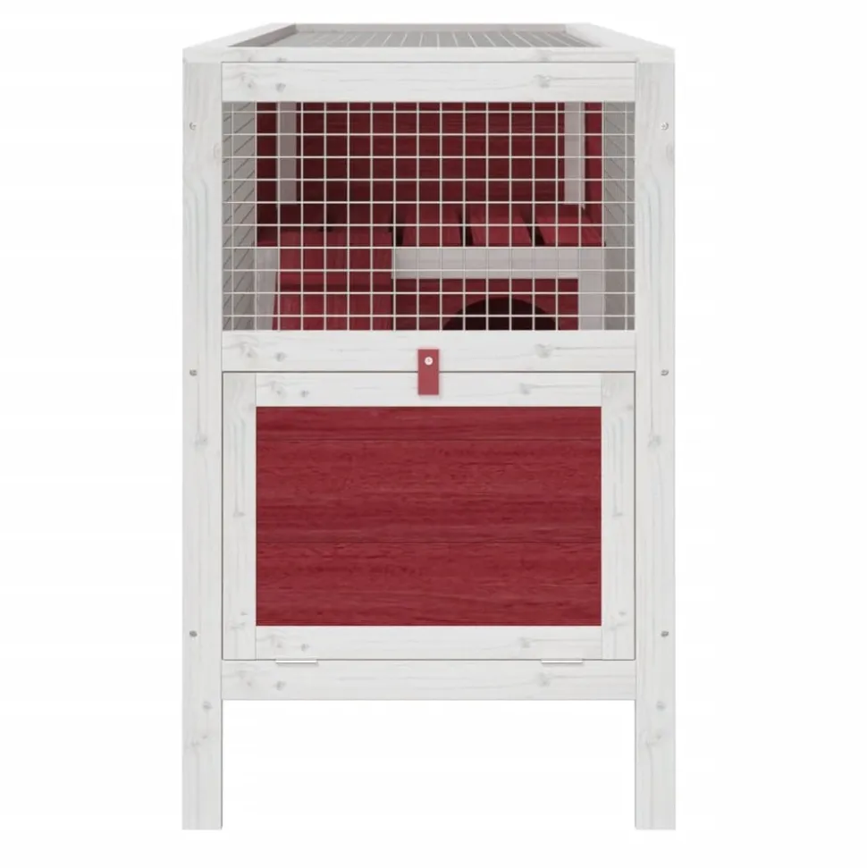 HELLOSHOP26 - Clapier moka 103 x 44 x 69,5 cm bois de pin massif marron