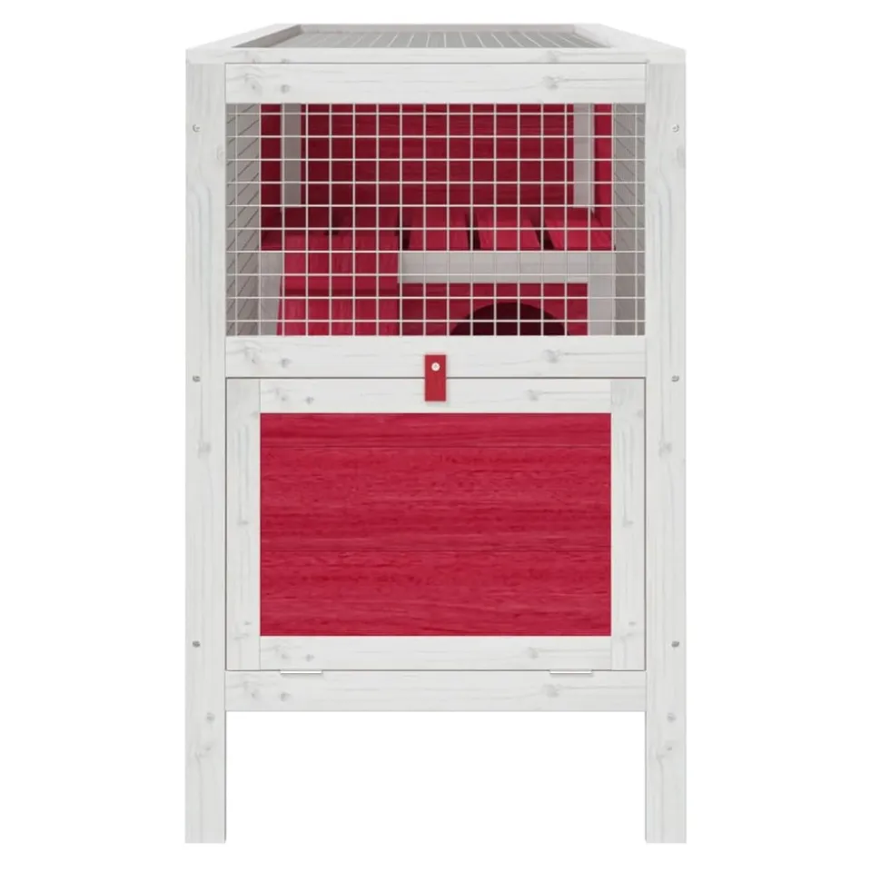 HELLOSHOP26 - Clapier rouge 103 x 44 x 69,5 cm bois de pin massif rouge