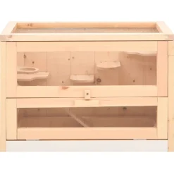 HELLOSHOP26 - Cage à hamster 60 x 35,5 x 42 cm bois massif de sapin marron