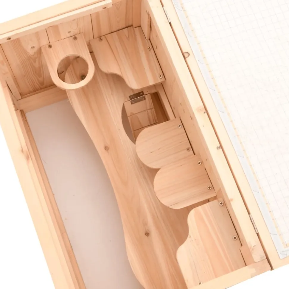 HELLOSHOP26 - Cage à hamster 60 x 35,5 x 42 cm bois massif de sapin marron