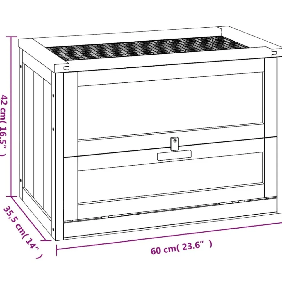 HELLOSHOP26 - Cage à hamster 60 x 35,5 x 42 cm bois massif de sapin marron