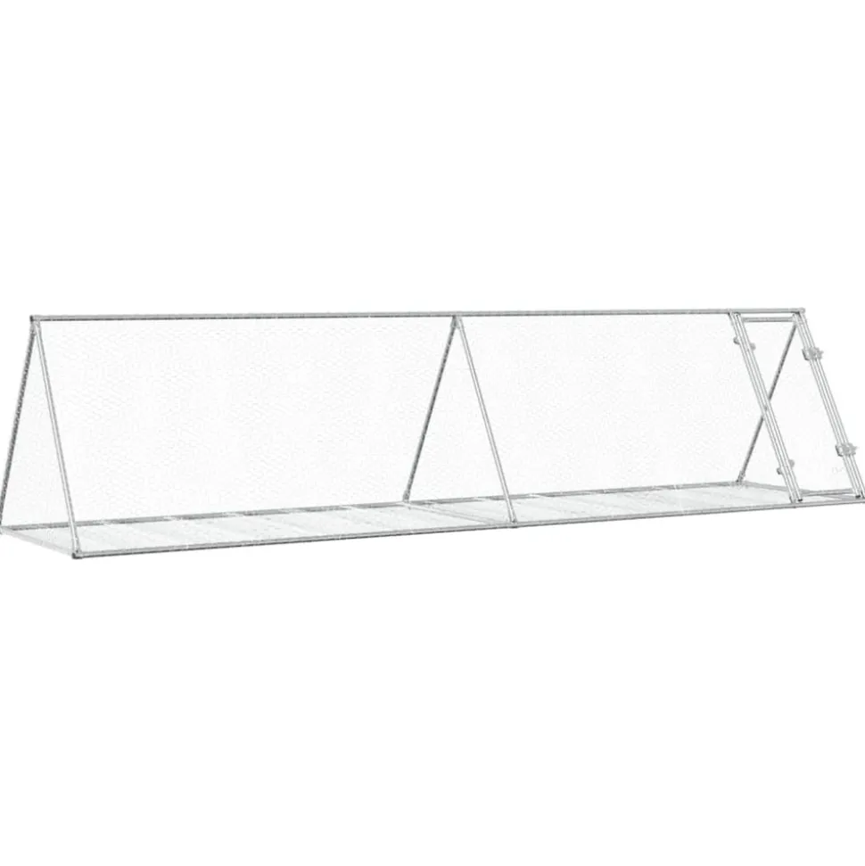 HELLOSHOP26 - Cage à lapin argenté 400 x 105 x 91 cm acier galvanisé argent