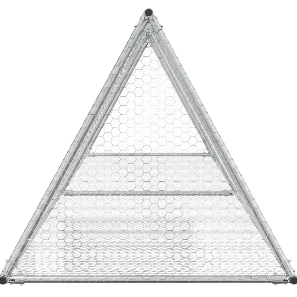 HELLOSHOP26 - Cage à lapin argenté 400 x 105 x 91 cm acier galvanisé argent