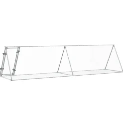 HELLOSHOP26 - Cage à lapin argenté 400 x 105 x 91 cm acier galvanisé argent