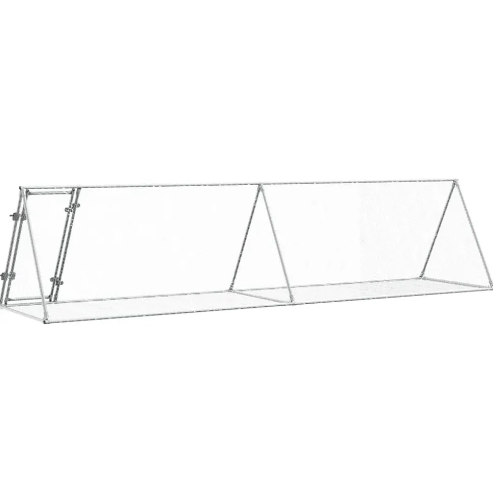 HELLOSHOP26 - Cage à lapin argenté 400 x 105 x 91 cm acier galvanisé argent