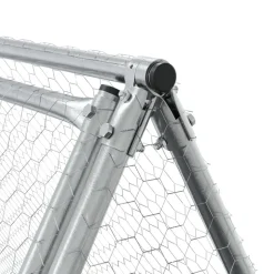 HELLOSHOP26 - Cage à lapin argenté 400 x 105 x 91 cm acier galvanisé argent
