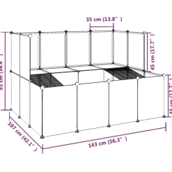 HELLOSHOP26 - Cage pour petits animaux transparent 143 x 107 x 93 cm pp et acier transparent