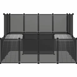 HELLOSHOP26 - Cage pour petits animaux 143 x 107 x 93 cm pp et acier noir