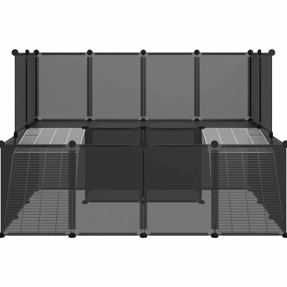 HELLOSHOP26 - Cage pour petits animaux 143 x 107 x 93 cm pp et acier noir