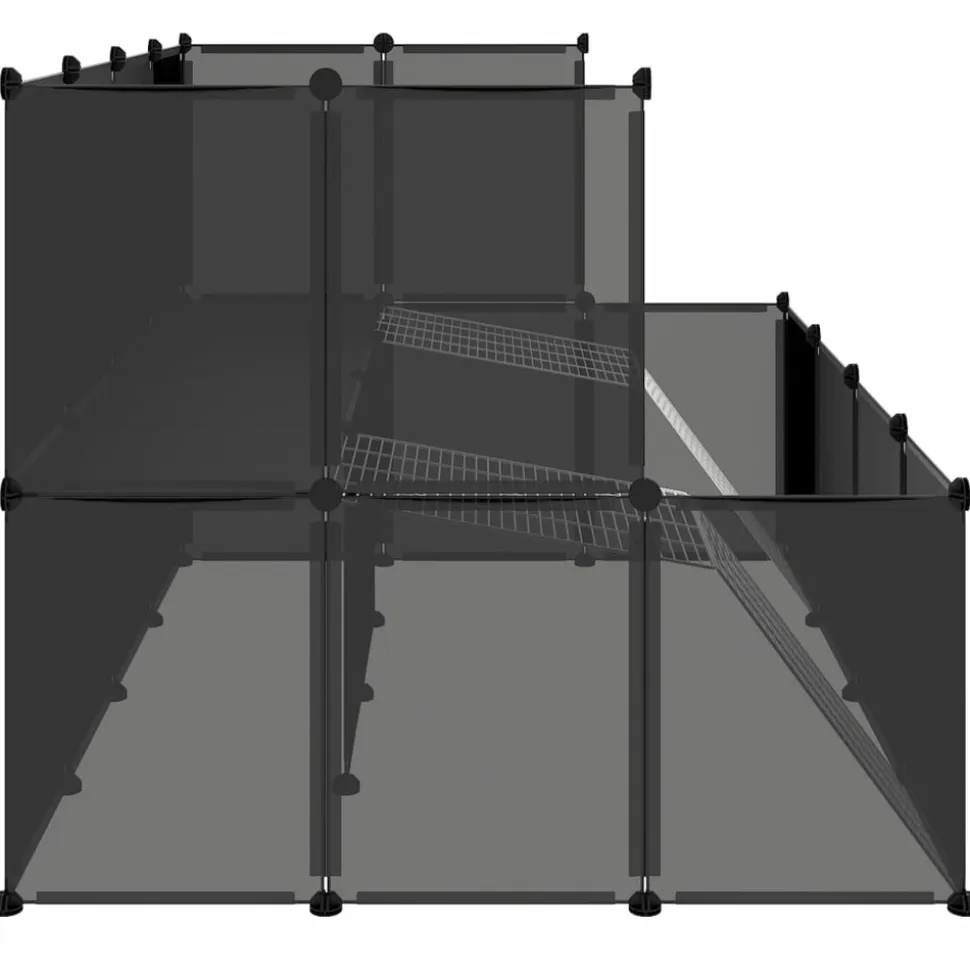 HELLOSHOP26 - Cage pour petits animaux 143 x 107 x 93 cm pp et acier noir