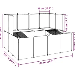 HELLOSHOP26 - Cage pour petits animaux 143 x 107 x 93 cm pp et acier noir