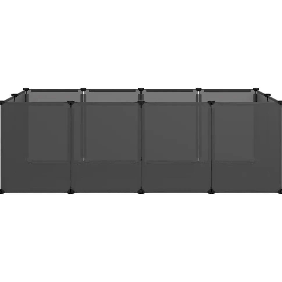 HELLOSHOP26 - Cage pour petits animaux 144 x 74 x 46,5 cm pp et acier noir
