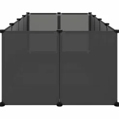 HELLOSHOP26 - Cage pour petits animaux 144 x 74 x 46,5 cm pp et acier noir
