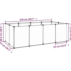 HELLOSHOP26 - Cage pour petits animaux 144 x 74 x 46,5 cm pp et acier noir