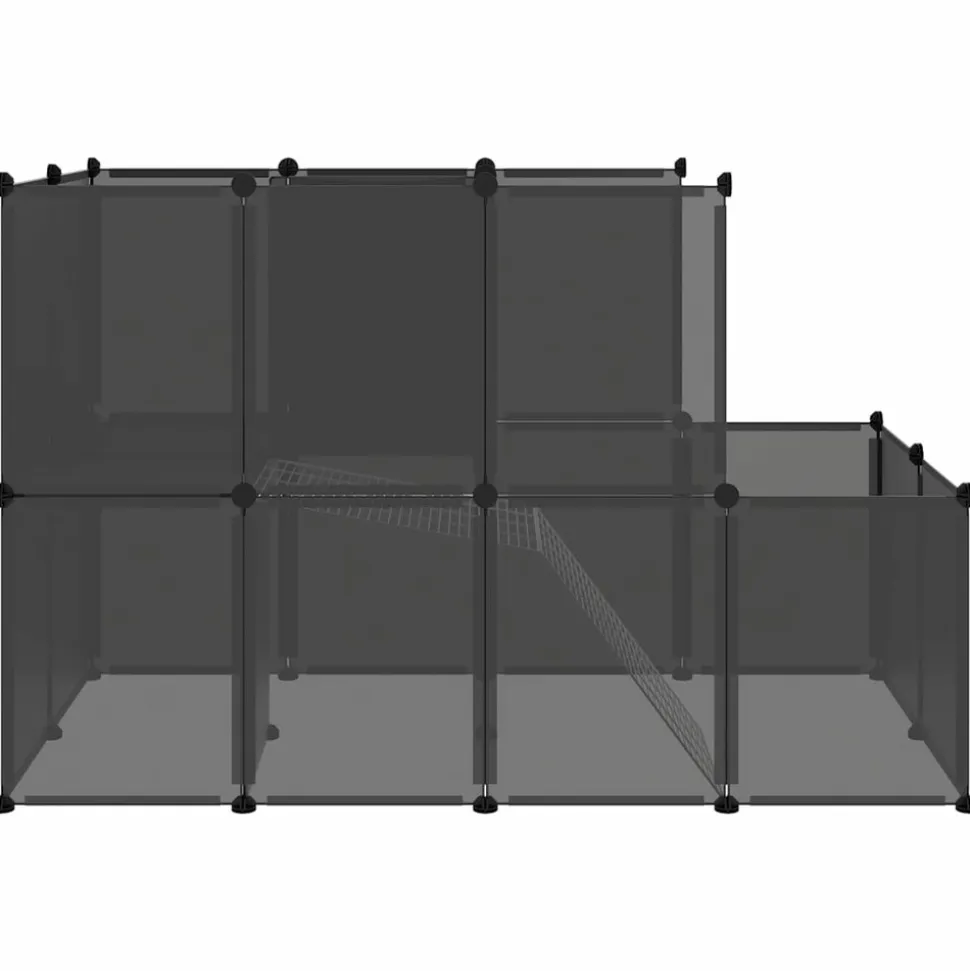 HELLOSHOP26 - Cage pour petits animaux 142 x 74 x 93 cm pp et acier noir