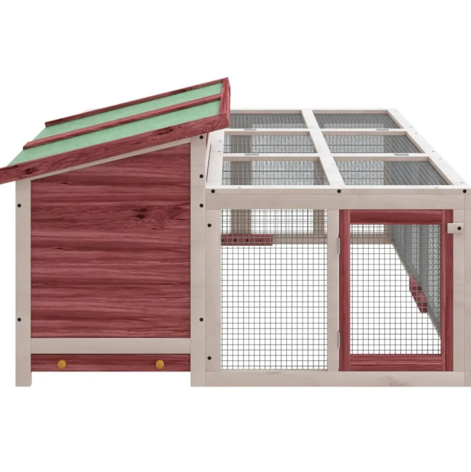 HELLOSHOP26 - Clapier moka 144 x 123 x 67,5 cm bois de pin massif marron
