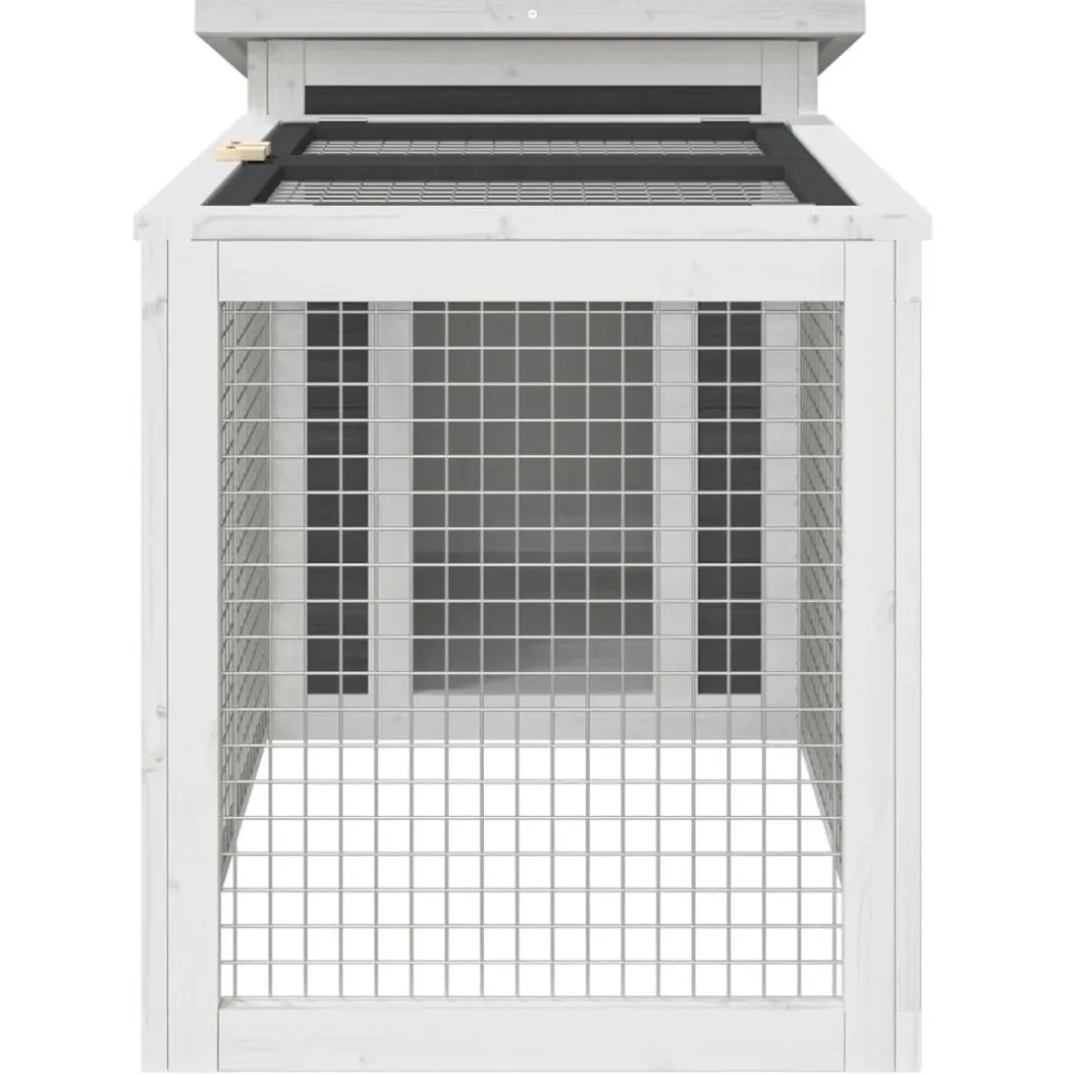 HELLOSHOP26 - Clapier 100,5 x 54 x 55 cm bois de pin massif gris