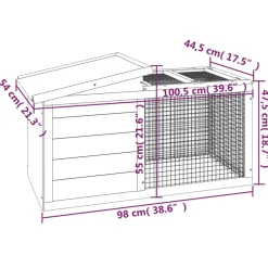 HELLOSHOP26 - Clapier 100,5 x 54 x 55 cm bois de pin massif gris