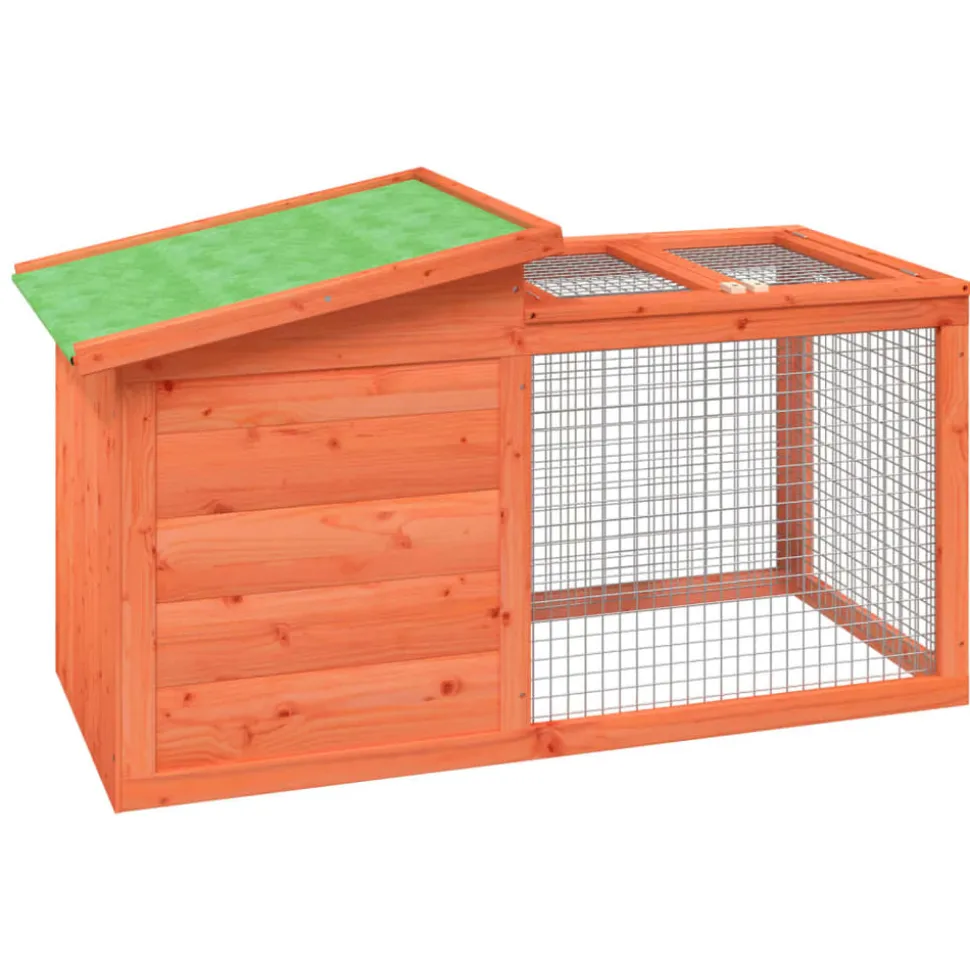 HELLOSHOP26 - Clapier 100,5 x 54 x 55 cm bois de pin massif marron