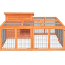 HELLOSHOP26 - Clapier 144 x 123 x 67,5 cm bois de pin massif marron