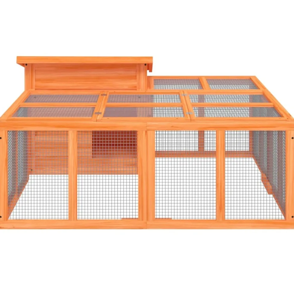 HELLOSHOP26 - Clapier 144 x 123 x 67,5 cm bois de pin massif marron