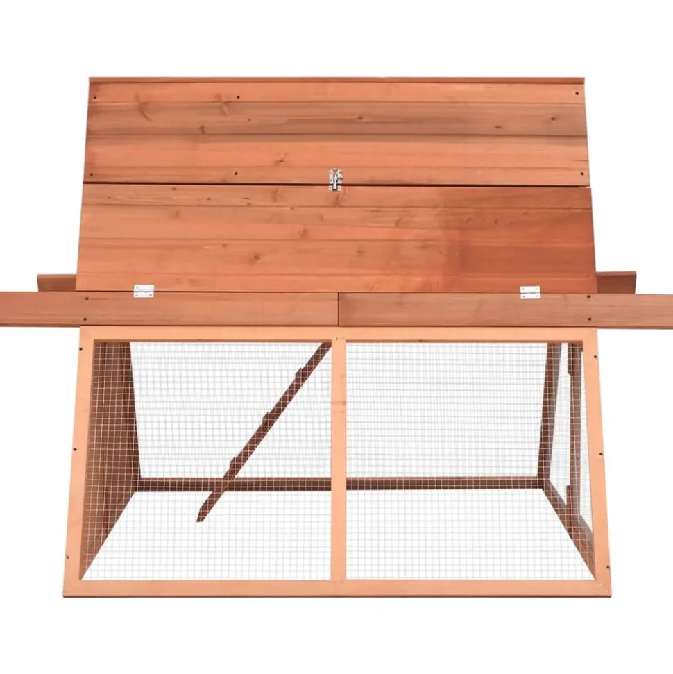 HELLOSHOP26 - Clapier 152 x 127 x 109,5 cm bois de sapin massif marron
