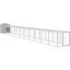 HELLOSHOP26 - Poulailler enclos cage poules avec cour clair 117 x 1221 x 123 cm acier galvanisé gris