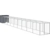 HELLOSHOP26 - Poulailler enclos cage poules avec cour 110 x 1017 x 110 cm acier galvanisé anthracite