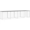 HELLOSHOP26 - Poulailler enclos cage poules avec toit clair 403 x 98 x 90 cm acier galvanisé gris