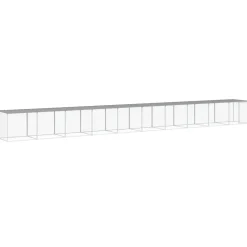 HELLOSHOP26 - Poulailler enclos cage poules avec toit clair 1003 x 98 x 90 cm acier galvanisé gris