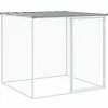 HELLOSHOP26 - Poulailler enclos cage poules avec toit clair 103 x 98 x 90 cm acier galvanisé gris