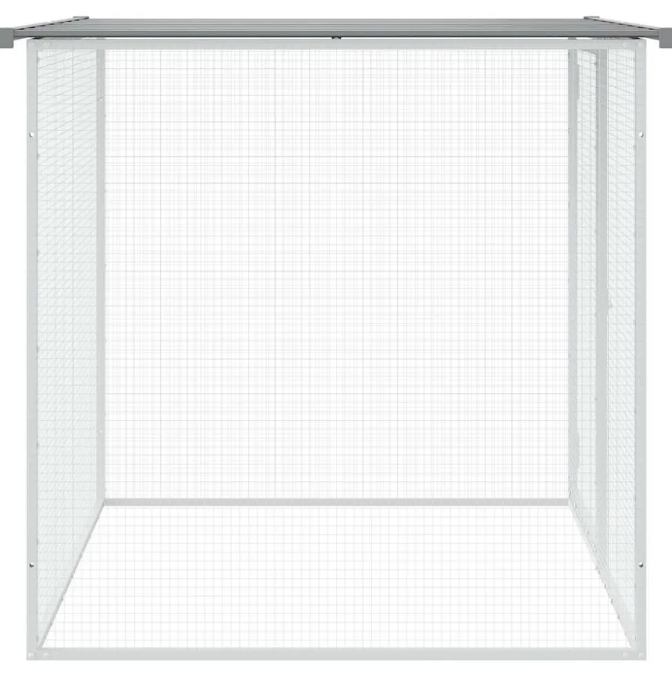 HELLOSHOP26 - Poulailler enclos cage poules avec toit clair 103 x 98 x 90 cm acier galvanisé gris