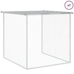 HELLOSHOP26 - Poulailler enclos cage poules avec toit clair 803 x 98 x 90 cm acier galvanisé gris