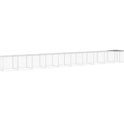 HELLOSHOP26 - Poulailler enclos cage poules avec toit clair 1003 x 98 x 90 cm acier galvanisé gris