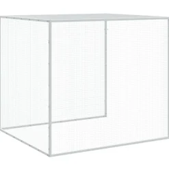 HELLOSHOP26 - Poulailler enclos cage poules avec toit clair 1003 x 98 x 90 cm acier galvanisé gris