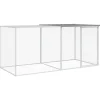 HELLOSHOP26 - Poulailler enclos cage poules avec toit clair 203 x 98 x 90 cm acier galvanisé gris