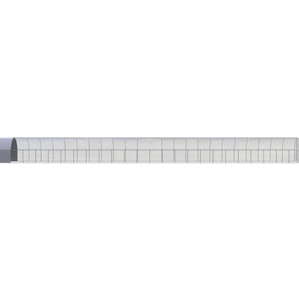 HELLOSHOP26 - Poulailler enclos cage poules d'extérieur 3 x 24 x 2 m acier galvanisé argent