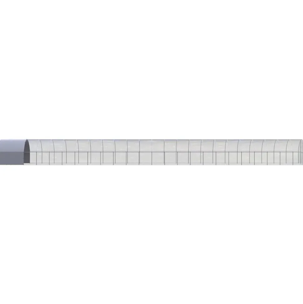 HELLOSHOP26 - Poulailler enclos cage poules d'extérieur 3 x 24 x 2 m acier galvanisé argent
