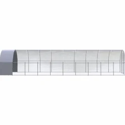HELLOSHOP26 - Poulailler enclos cage poules d'extérieur 3 x 10 x 2 m acier galvanisé argent