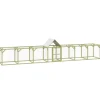HELLOSHOP26 - Poulailler enclos cage poules 700 x 100 x 150 cm bois de pin massif imprégné marron