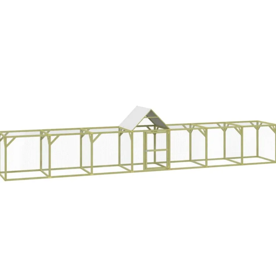 HELLOSHOP26 - Poulailler enclos cage poules 700 x 100 x 150 cm bois de pin massif imprégné marron