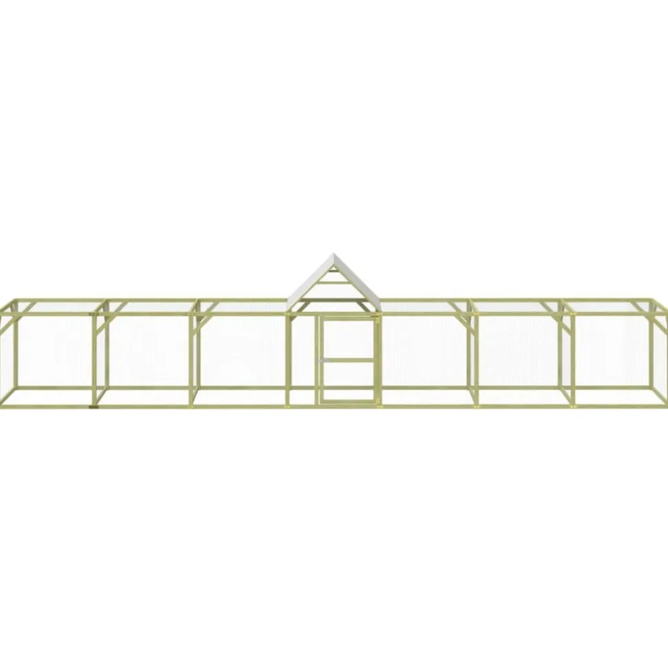HELLOSHOP26 - Poulailler enclos cage poules 700 x 100 x 150 cm bois de pin massif imprégné marron