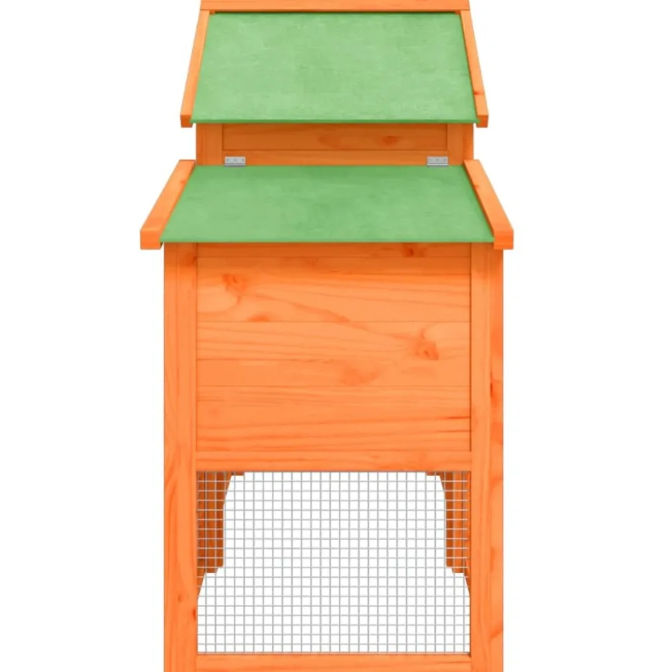HELLOSHOP26 - Poulailler enclos cage poules 186,5 x 58,5 x 113 cm bois massif de pin marron