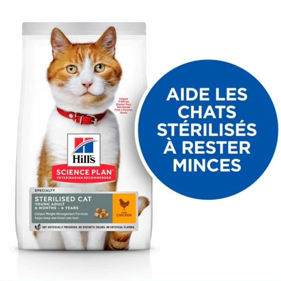 HILL'S - Croquettes chat science plan sterilised young adult poulet - hill's 15 kg